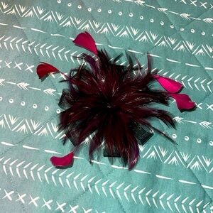 Burgundy Feather accessory